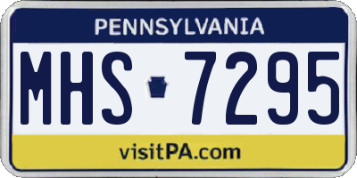 PA license plate MHS7295