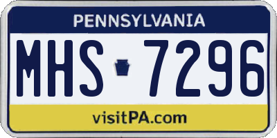 PA license plate MHS7296