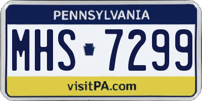 PA license plate MHS7299
