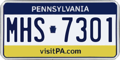 PA license plate MHS7301