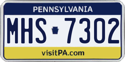 PA license plate MHS7302