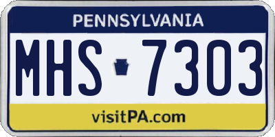 PA license plate MHS7303