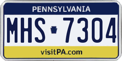 PA license plate MHS7304