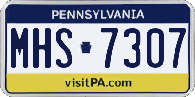 PA license plate MHS7307