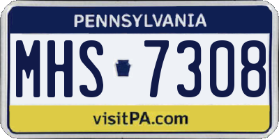 PA license plate MHS7308