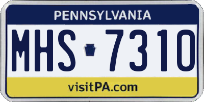 PA license plate MHS7310