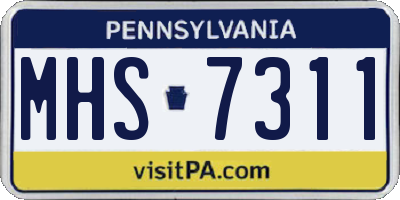 PA license plate MHS7311