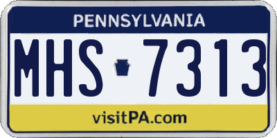 PA license plate MHS7313