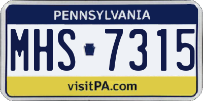 PA license plate MHS7315