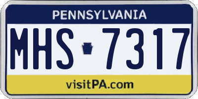 PA license plate MHS7317