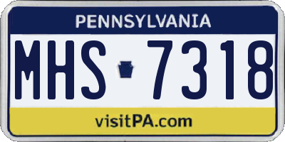 PA license plate MHS7318
