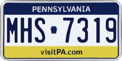 PA license plate MHS7319