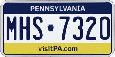 PA license plate MHS7320