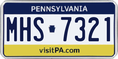 PA license plate MHS7321