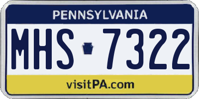 PA license plate MHS7322
