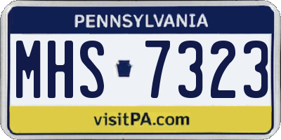 PA license plate MHS7323