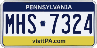PA license plate MHS7324