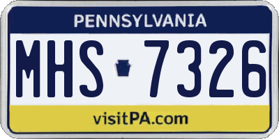 PA license plate MHS7326