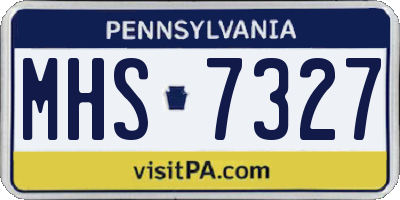 PA license plate MHS7327