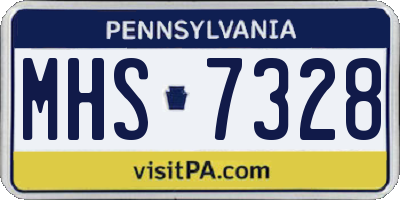 PA license plate MHS7328