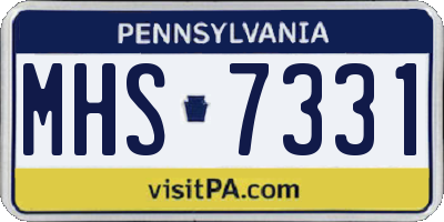 PA license plate MHS7331