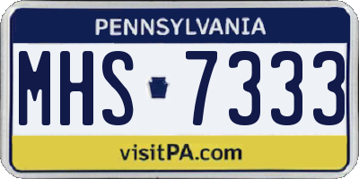 PA license plate MHS7333