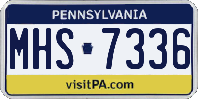 PA license plate MHS7336
