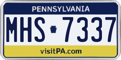PA license plate MHS7337