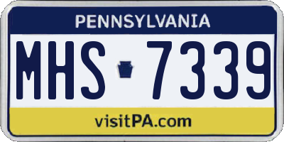PA license plate MHS7339