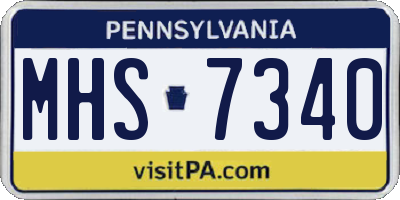 PA license plate MHS7340