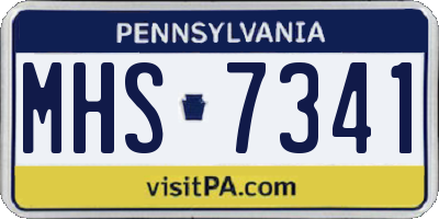 PA license plate MHS7341