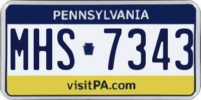 PA license plate MHS7343