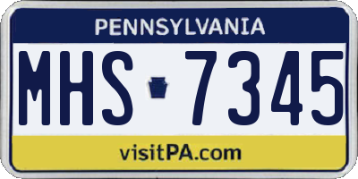 PA license plate MHS7345