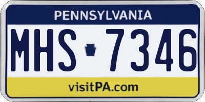 PA license plate MHS7346