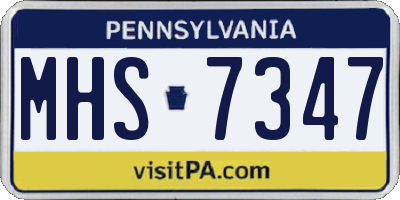 PA license plate MHS7347
