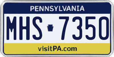 PA license plate MHS7350