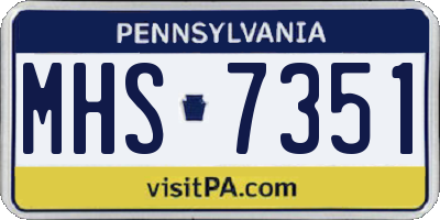 PA license plate MHS7351