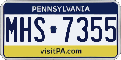 PA license plate MHS7355
