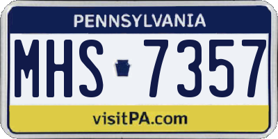 PA license plate MHS7357