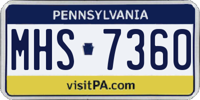 PA license plate MHS7360