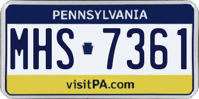 PA license plate MHS7361