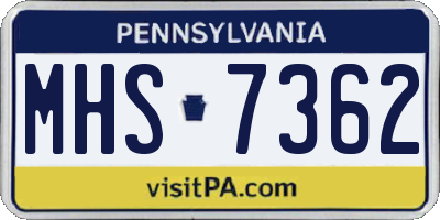 PA license plate MHS7362