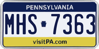 PA license plate MHS7363