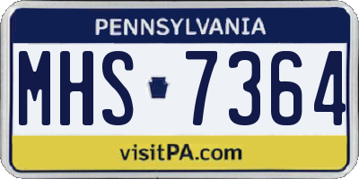 PA license plate MHS7364
