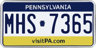 PA license plate MHS7365