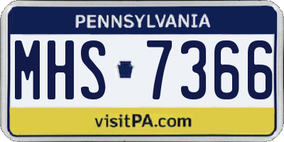 PA license plate MHS7366