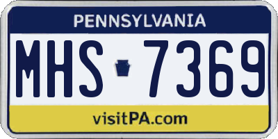 PA license plate MHS7369