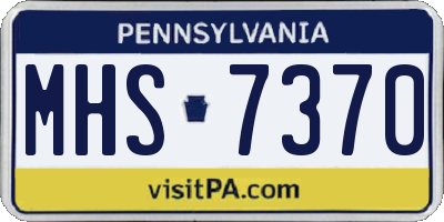 PA license plate MHS7370