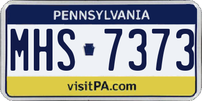 PA license plate MHS7373