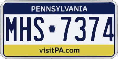 PA license plate MHS7374